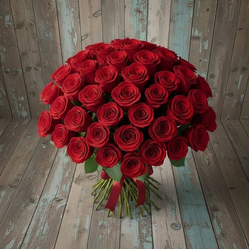 Букет 55 Красных роз Фридом в Шатурторф