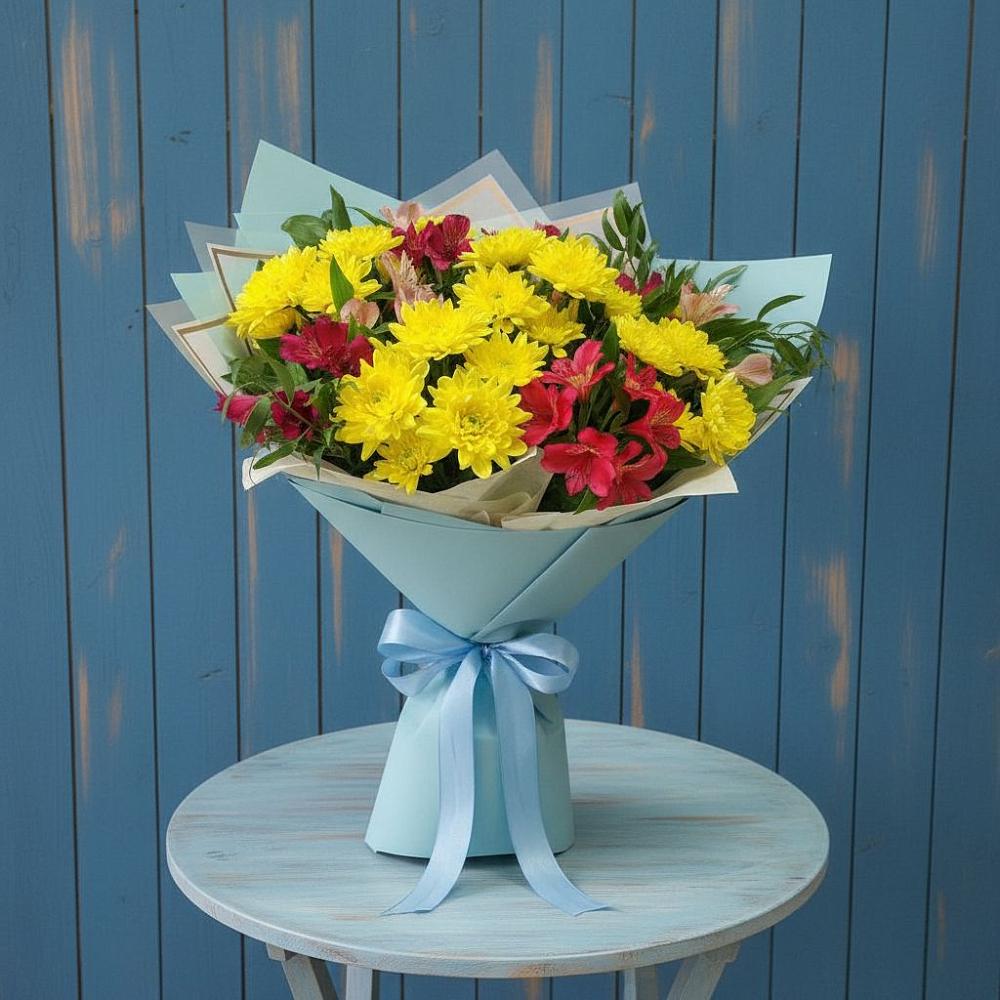 Букет цветов из: Альстромерии и Хризантемы в Шатурторф