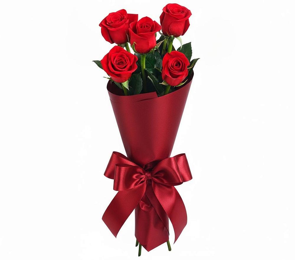 Букет 5 Красных роз Эдлесс Лав в Шатурторф