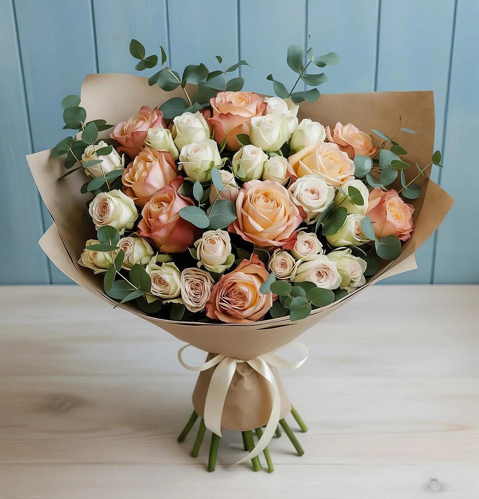 Букет цветов из: Альстромерии и Розы в Шатурторф