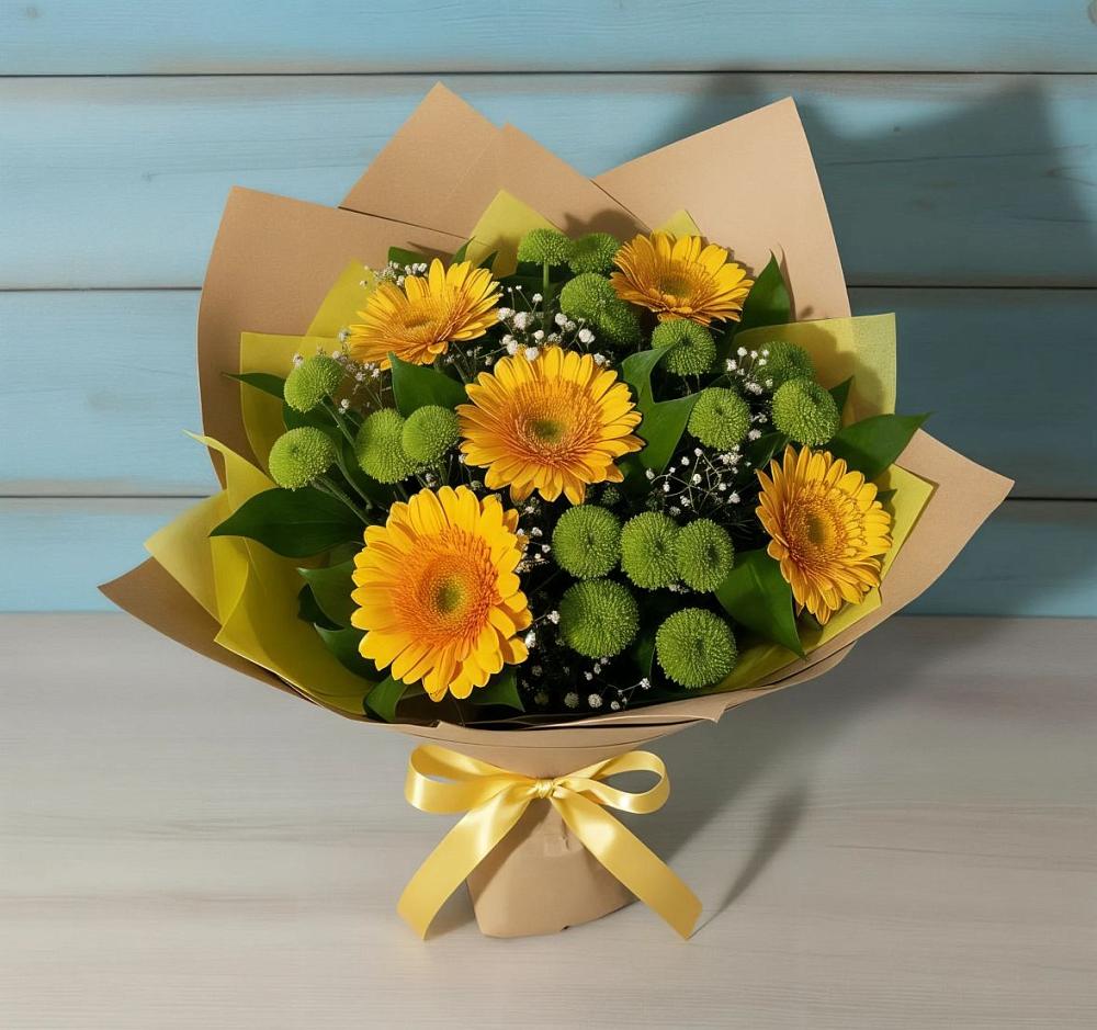 Букет цветов из: Герберы и Хризантемы в Шатурторф