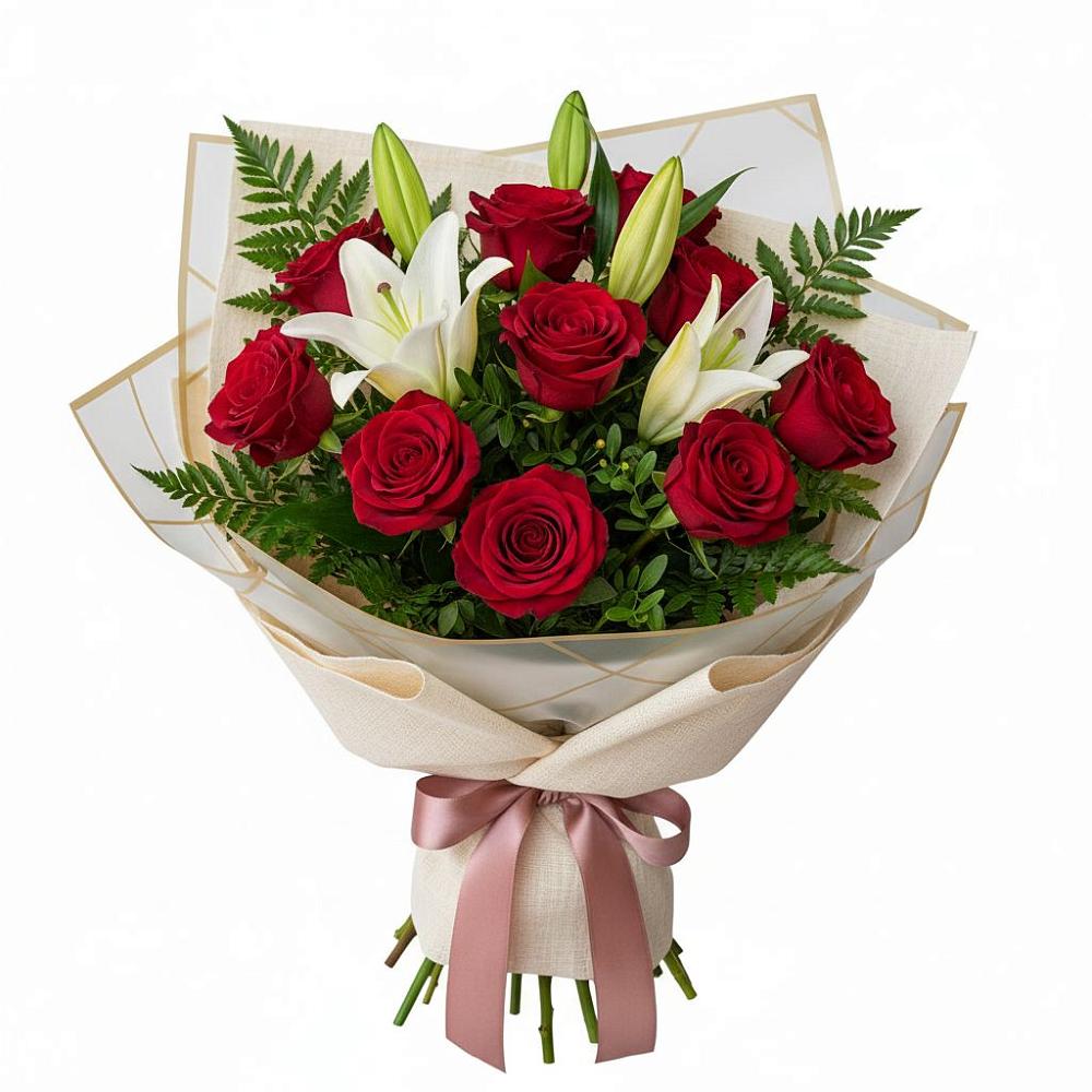 Букет цветов из: Лилии и Розы в Шатурторф