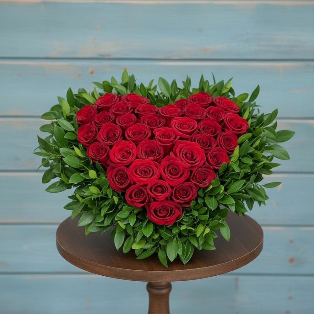 Цветочная композиция из Розы в виде сердца в Шатурторф