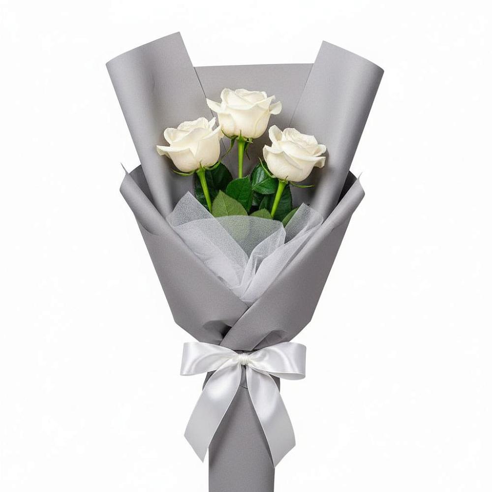 Букет 3 белые розы в Шатурторф