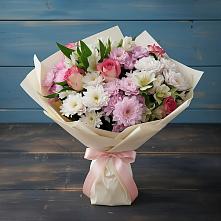 Букет цветов из:  Хризантемы, Альстромерии и Розы в Шатурторф