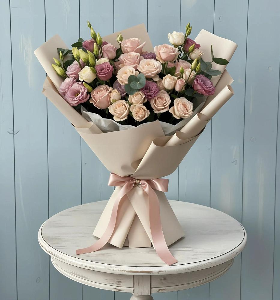 Букет цветов из: Розы и Лизиантусы в Шатурторф