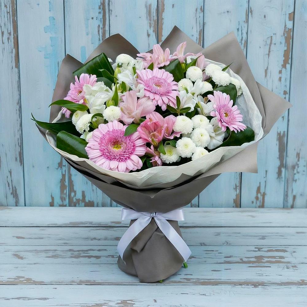 Букет цветов из: Герберы, Альстромерии и Хризантемы в Шатурторф